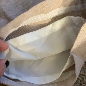 Beige slim flare work pants